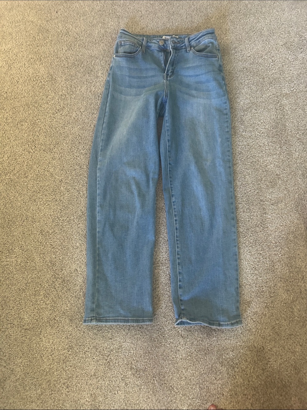 Light Blue Straight Leg Denim Jeans